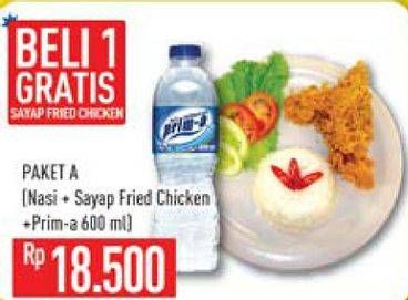 Promo Harga Nasi + Sayap Fried Chicken + Prima  - Hypermart