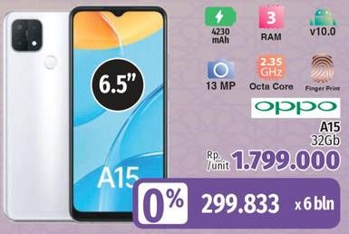 Promo Harga OPPO A15 Smartphone  - LotteMart