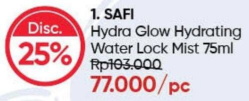Promo Harga SAFI Hydra Glow Hydrating Water Lock Mist 75 ml - Guardian