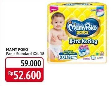 Promo Harga Mamy Poko Pants Xtra Kering XXL18 18 pcs - Alfamidi