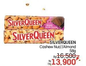 Promo Harga Silver Queen Chocolate Cashew, Almonds 58 gr - LotteMart