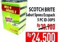 Promo Harga 3M SCOTCH BRITE Sabut Spon Ecopack ID-30P5 5 pcs - Hypermart