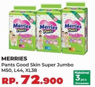 Promo Harga Merries Pants Good Skin M50, L44, XL38 38 pcs - Yogya