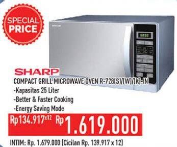 Promo Harga SHARP R-728(S)-IN | Stylish Designed Microwave Oven 25ltr K  - Hypermart