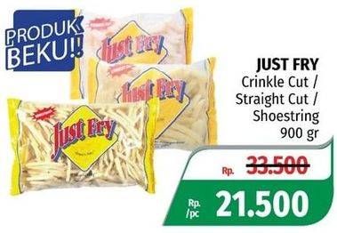 Promo Harga JUST FRY French Fries Crinkle Cut, Straight Cut, Shoestrings 900 gr - Lotte Grosir
