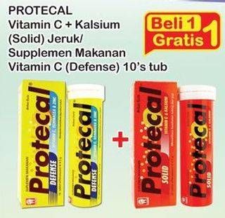 Promo Harga Protecal Vitamin C + Kalsium (Solid) Jeruk/ Defense  - Indomaret