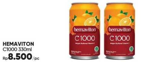 Promo Harga Hemaviton C1000 Less Sugar Orange 330 ml - Guardian