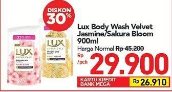 Promo Harga LUX Body Wash Velvet Jasmine, Sakura Bloom 900 ml - Carrefour