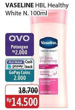 Promo Harga Vaseline Intensive Care Healthy White UV Lightening 100 ml - Alfamidi