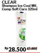 Promo Harga CLEAR Shampoo Complete Soft Care, Ice Cool Mint 320 ml - Alfamart
