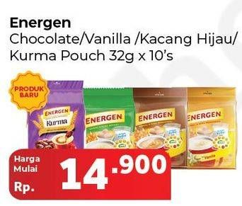Promo Harga ENERGEN Cereal Instant Chocolate, Vanilla, Kacang Hijau, Kurma 10 pcs - Carrefour