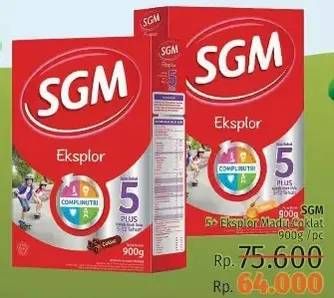 Promo Harga SGM Eksplor 5+ Susu Pertumbuhan Madu, Coklat 900 gr - LotteMart