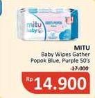 Promo Harga Mitu Baby Wipes Purple With W Hazel Chrysanthemum, Blue With Chrysanthemum Vit E 50 pcs - Alfamidi