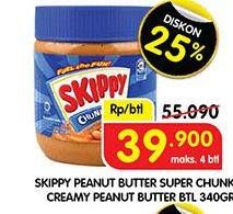 Promo Harga SKIPPY Peanut Butter Chunky, Creamy 340 gr - Superindo