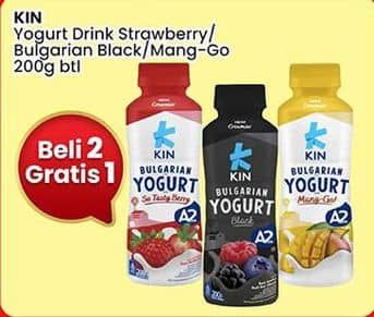 Promo Harga KIN Bulgarian Yogurt Strawberry, Black, Manggo 200 ml - Indomaret