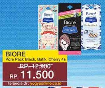 Promo Harga BIORE Pore Pack Black, Heritage Batik, Cherry Blossom 4 pcs - Yogya