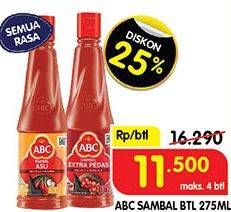 Promo Harga ABC Sambal All Variants 275 ml - Superindo