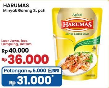 Promo Harga Harumas Minyak Goreng 2000 ml - Indomaret