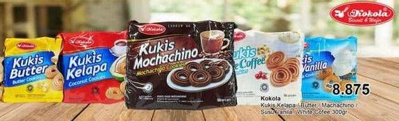 Promo Harga KOKOLA Cookies Kelapa, Butter, Mochachino, Susu Vanila, White Cofee 300 gr - TIP TOP