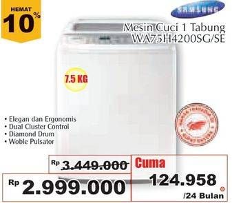 Promo Harga SAMSUNG WA75H4200SG/SE | Washing Machine Top Loading 7.5kg  - Giant