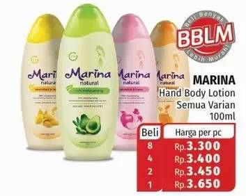 Promo Harga MARINA Hand Body Lotion All Variants 100 ml - Lotte Grosir