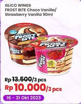 Promo Harga Glico Frostbite Chocolate Vanilla, Strawberry Vanilla 90 ml - Indomaret