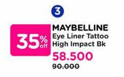 Promo Harga Maybelline Line Tattoo High Impact Liner Intense Black 1 gr - Watsons
