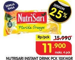 Promo Harga Nutrisari Powder Drink All Variants per 10 sachet 14 gr - Superindo