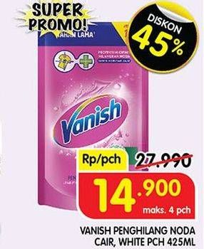 Promo Harga Vanish Penghilang Noda Cair Pink, Putih 425 ml - Superindo