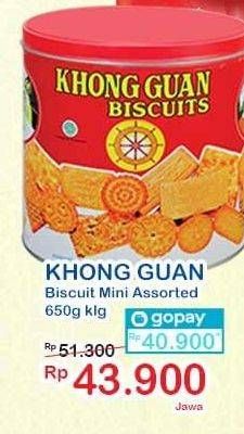 Promo Harga KHONG GUAN Assorted Biscuit Red Mini 650 gr - Indomaret