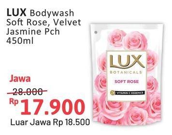 Promo Harga LUX Botanicals Body Wash Soft Rose, Velvet Jasmine 450 ml - Alfamidi