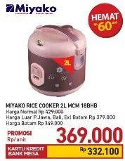 Promo Harga MIYAKO Rice Cooker MCM 18BHB  - Carrefour