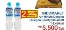 Promo Harga INDOMARET Air Minum Dengan Oksigen Sporty 600 ml - Indomaret