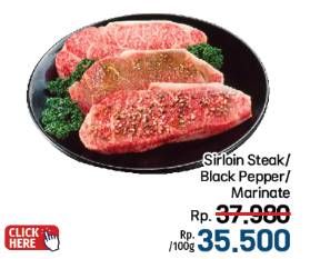 Promo Harga Sirloin Steak Marinasi per 100 gr - LotteMart
