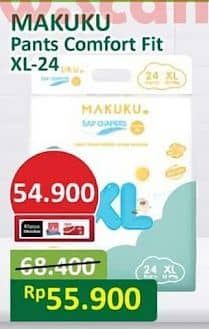 Promo Harga Makuku Comfort Fit Diapers Pants XL24 24 pcs - Alfamart