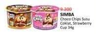 Promo Harga Simba Cereal Choco Chips Susu Coklat, Susu Strawberry 34 gr - Alfamidi