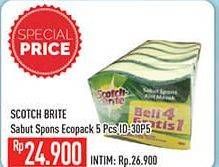 Promo Harga 3M SCOTCH BRITE Sabut Spon Ecopack ID-30P5 5 pcs - Hypermart