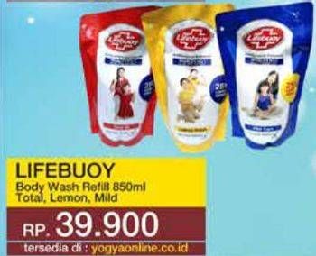 Promo Harga Lifebuoy Body Wash Total 10, Lemon Fresh, Mild Care 850 ml - Yogya