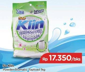 Promo Harga SO KLIN Biomatic Liquid Detergent 1 kg - TIP TOP