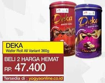 Promo Harga DUA KELINCI Deka Wafer Roll All Variants per 2 kaleng 360 gr - Yogya