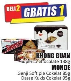 Promo Harga KHONG DUAN Superco Chocolate 138 g/ MNDE Genji Soft Pie Cokelat 85 g, D