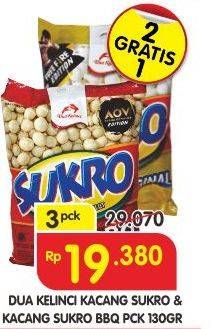Promo Harga DUA KELINCI Kacang Sukro BBQ, Original per 3 pcs 130 gr - Superindo