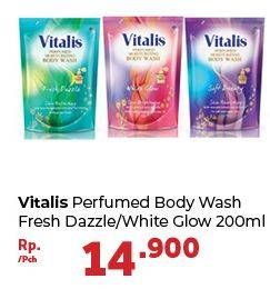 Promo Harga VITALIS Body Wash Fresh Dazzle, White Glow 200 ml - Carrefour