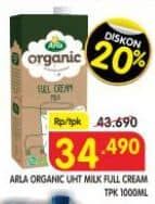 Arla Full Cream Milk UHT Organic 1000 ml Diskon 21%, Harga Promo Rp34.490, Harga Normal Rp43.690