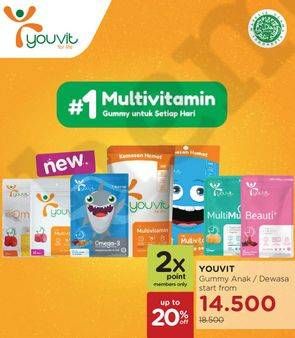 Promo Harga YOUVIT MultiMum / Beauti+ / Multivitamin Anak / Gummy Vit  - Watsons