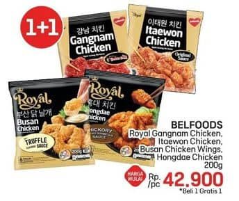 Promo Harga Belfoods Royal Ayam Goreng Ala Korea Gangnam Chicken, Itaewon Chicken, Busan Chicken, Hongdae Chicken 200 gr - LotteMart