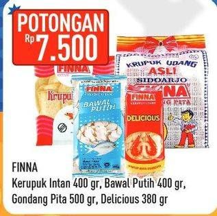 Promo Harga FINNA Kerupuk Udang Intan/Bawal Putih/Gondang Pita/Delicious  - Hypermart