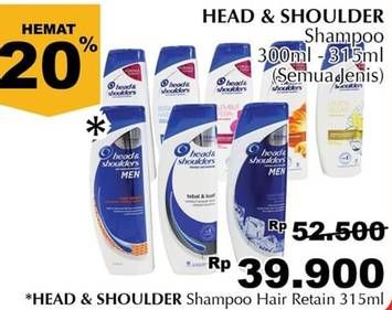 Promo Harga HEAD & SHOULDERS Men Shampoo Hair Retain 315 ml - Giant
