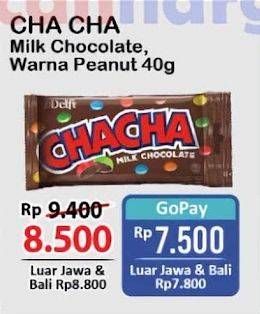 Promo Harga Delfi Cha Cha Chocolate Milk Chocolate, Peanut 40 gr - Alfamart
