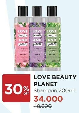 Promo Harga LOVE BEAUTY AND PLANET Shampoo 200 ml - Watsons